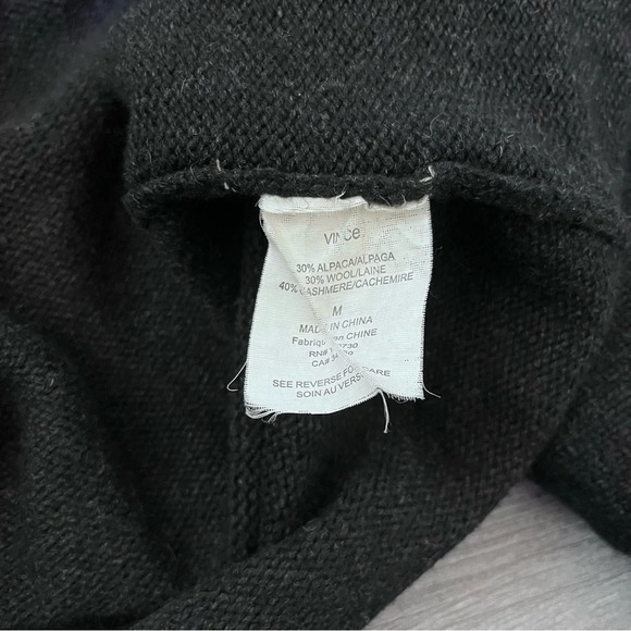 Vince Woman’s Alpaca Wool Blend Hooded Short Sleeve Open Cardigan Long Sz M - Picture 4 of 7